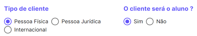 gerador de contratos - tipo de cliente