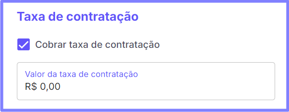 taxa de contratação